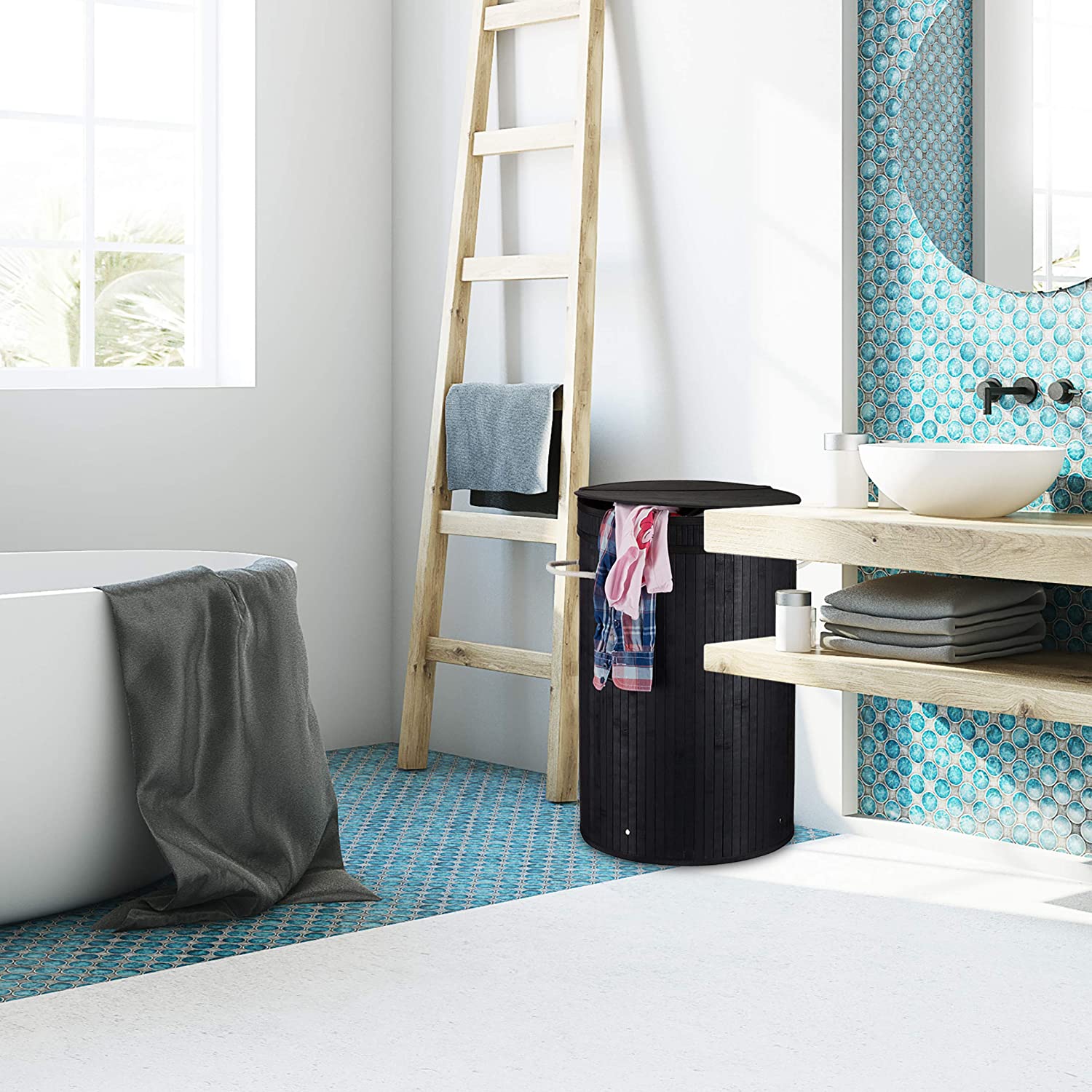 Relaxdays Καλάθι Απλύτων από Μπαμπού - Natural - 4052025944100