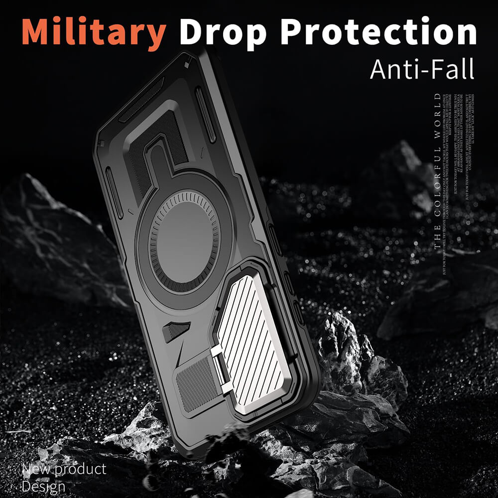 Techsuit Samsung Galaxy S25 Edge CamVault MagSafe Σκληρή Θήκη με Πλαίσιο Σιλικόνης - Black