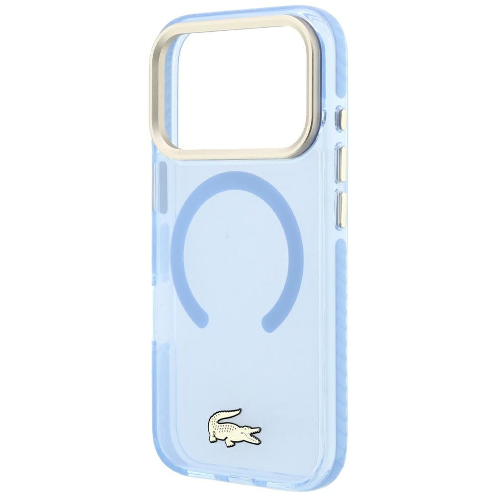 Lacoste iPhone 17 Pro Max / iPhone 18 Pro Max - Σκληρή Θήκη με Πλαίσιο Σιλικόνης - Shockproof IML Shockproof Gold Logo MagSafe - Blue