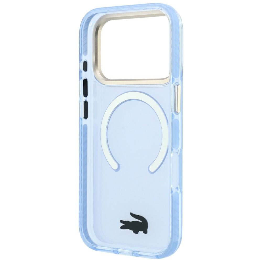 Lacoste iPhone 17 Pro Max / iPhone 18 Pro Max - Σκληρή Θήκη με Πλαίσιο Σιλικόνης - Shockproof IML Shockproof Gold Logo MagSafe - Blue