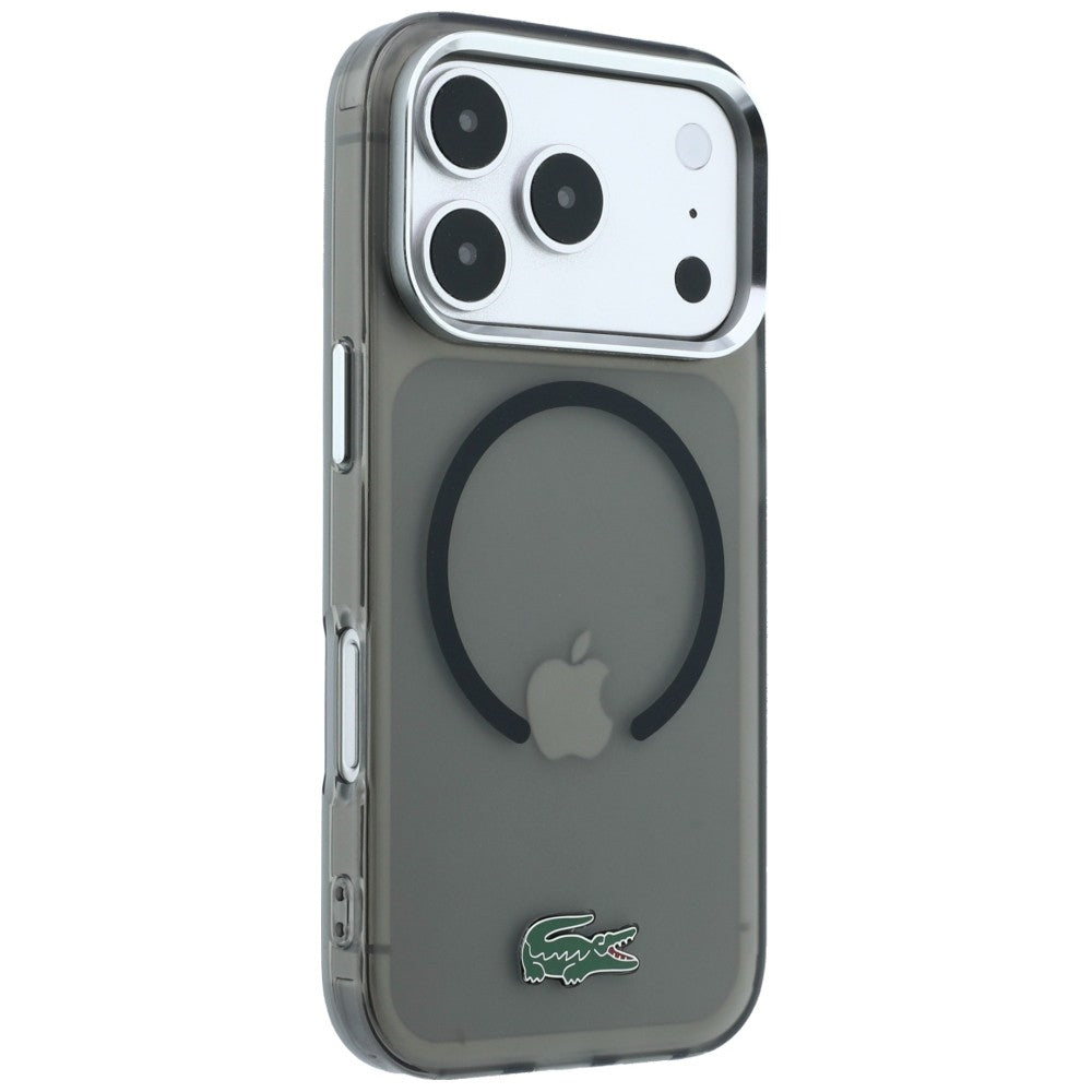 Lacoste iPhone 18 Pro / iPhone 17 Pro - Σκληρή Θήκη με Πλαίσιο Σιλικόνης MagSafe - IML Frosted Laquer Logo - Black