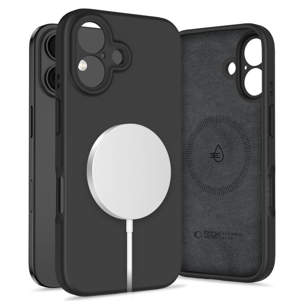 Tech-Protect iPhone 16 Liquid Silicone - MagSafe Θήκη Σιλικόνης TPU - Black