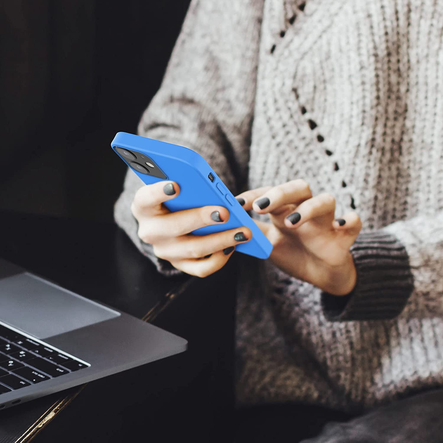 KW iPhone 12 / iPhone 12 Pro Θήκη Σιλικόνης Rubber TPU - Surf Blue - 52641.189