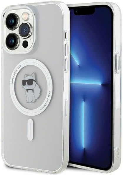 Karl Lagerfeld iPhone 15 Pro Max - IML Choupette Magsafe Σκληρή Θήκη με Πλαίσιο Σιλικόνης και MagSafe - Διάφανη - KLHMP15XHFCCNOT