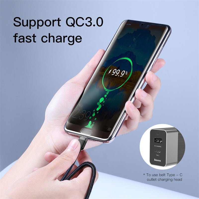 Baseus Cafule Cable Type - C 3A PD 2.0 Flash Charging - Καλώδιο Γρήγορης Φόρτισης Type - C to Type - C 2M - Black / Grey - CATKLF - HG1