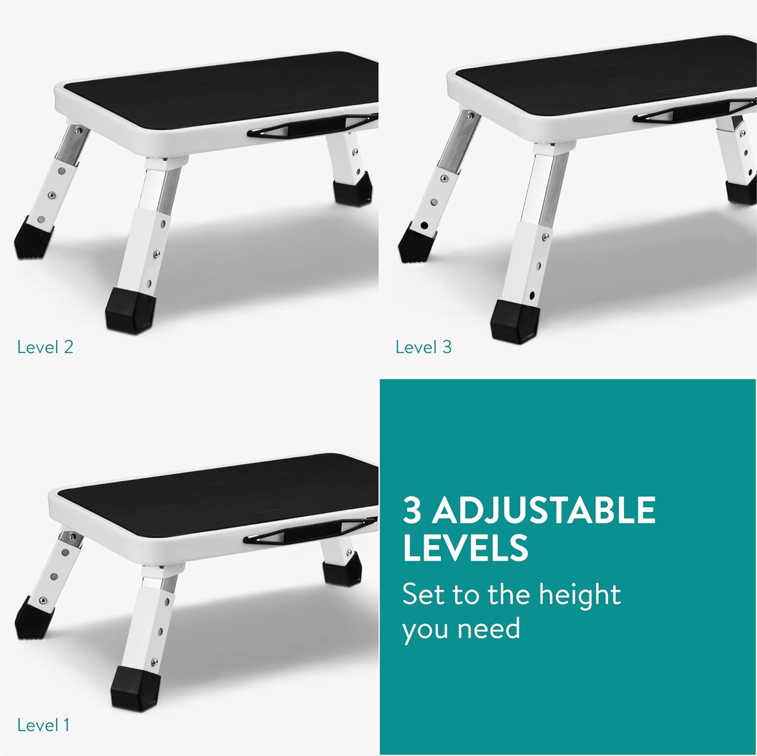 Navaris Αναδιπλούμενο Σκαλοπάτι / Σκαμπό με Pυθμιζόμενο Ύψος - White - 61657.02