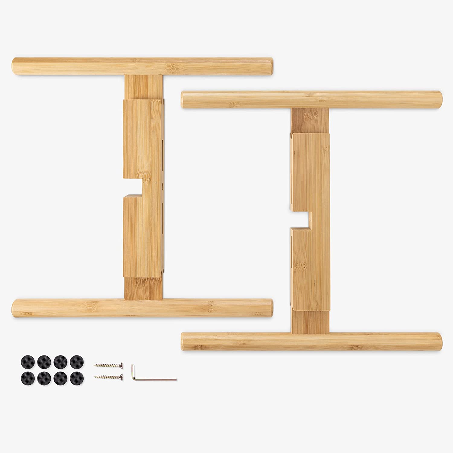 Navaris Σετ με 2 Ρυθμιζόμενες Βάσεις από Μπαμπού για Κασπό - Natural - 57356.01