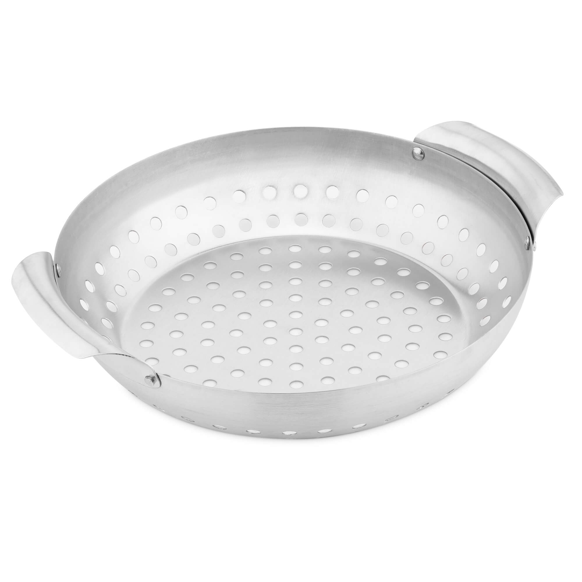Navaris Στρογγυλό Καλάθι από Ανοξείδωτο Ατσάλι για Ψησταριά BBQ - Silver - 56221.01
