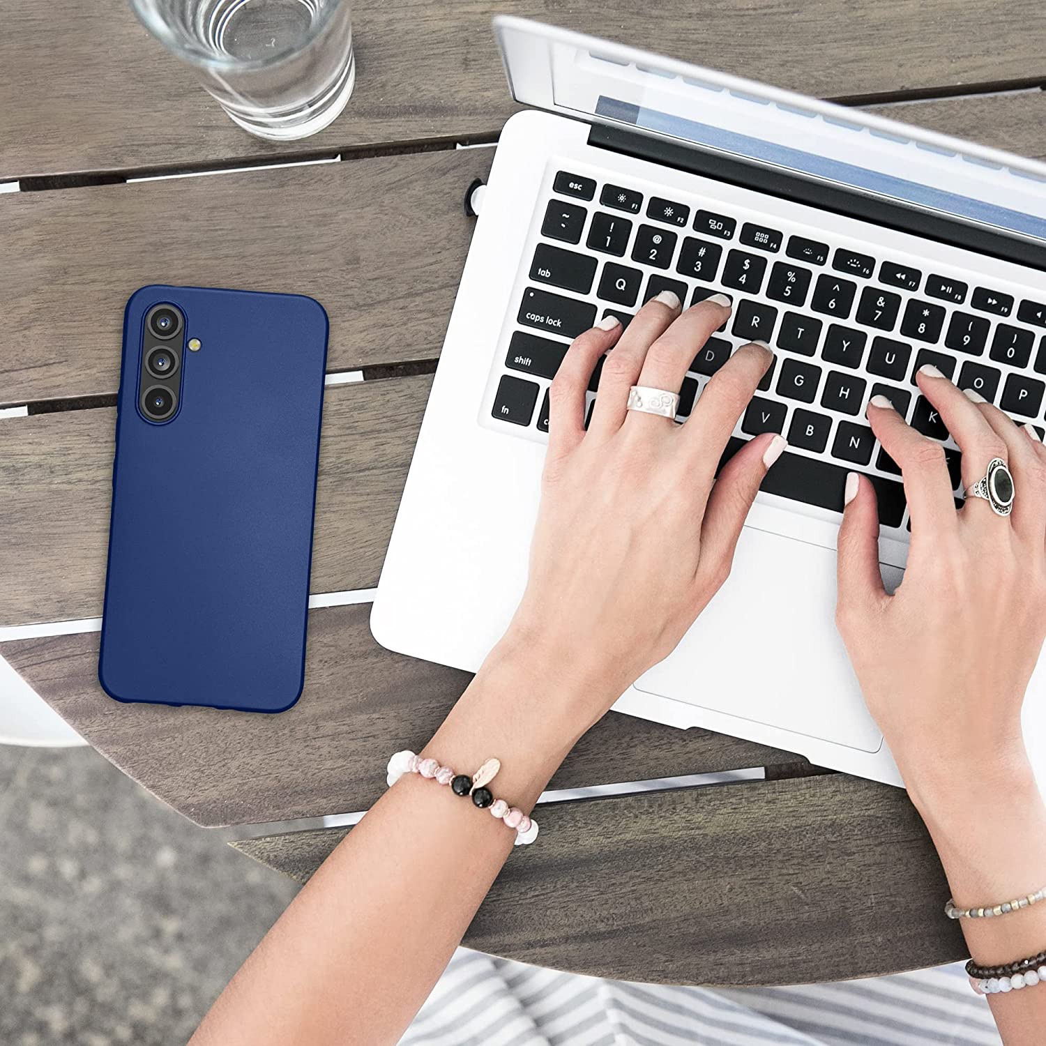 KW Samsung Galaxy A54 5G Θήκη Σιλικόνης TPU - Metallic Blue - 60797.64