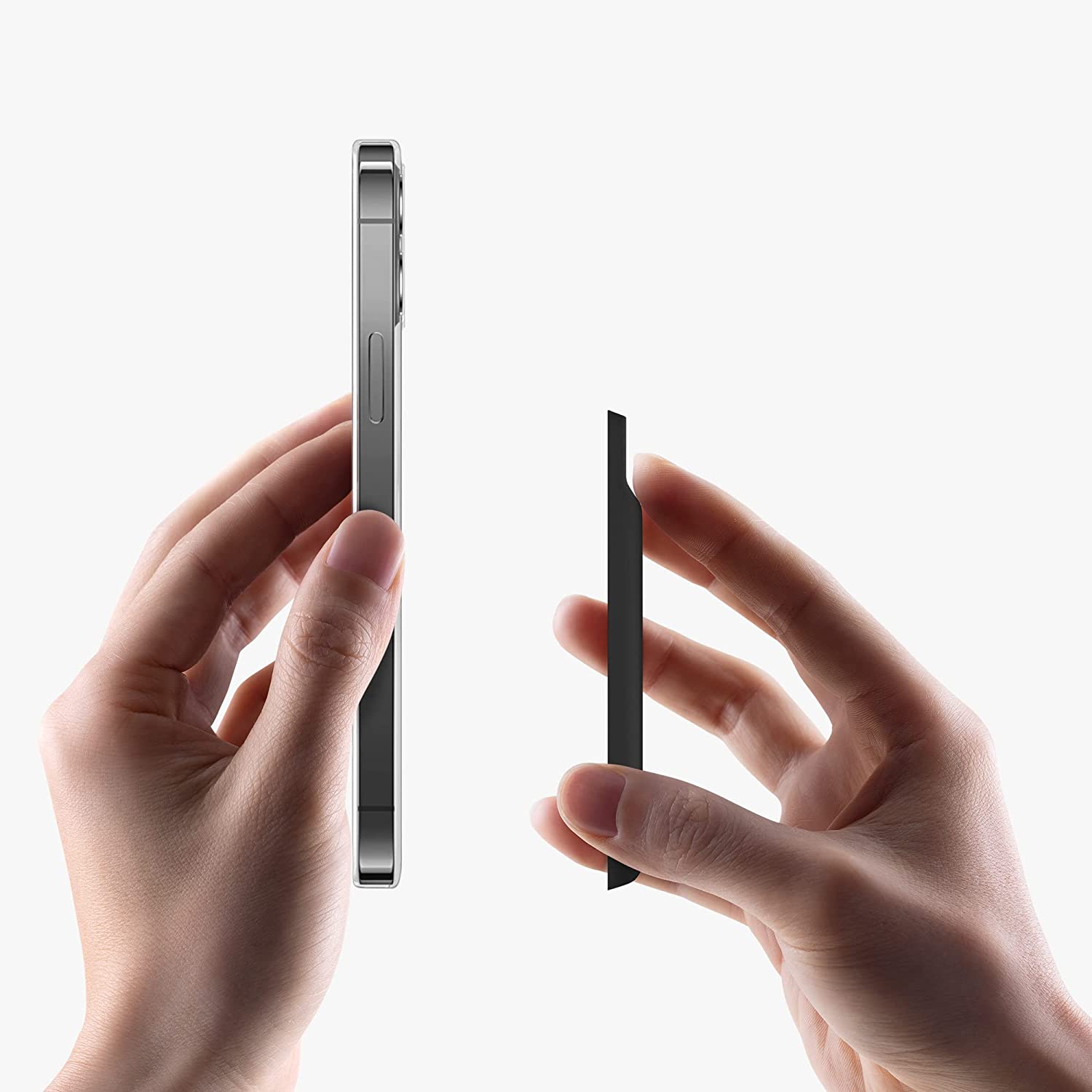 KW iPhone Μαγνητική Θήκη από Σιλικόνη για Πιστωτικές Κάρτες - Black - 58790.01