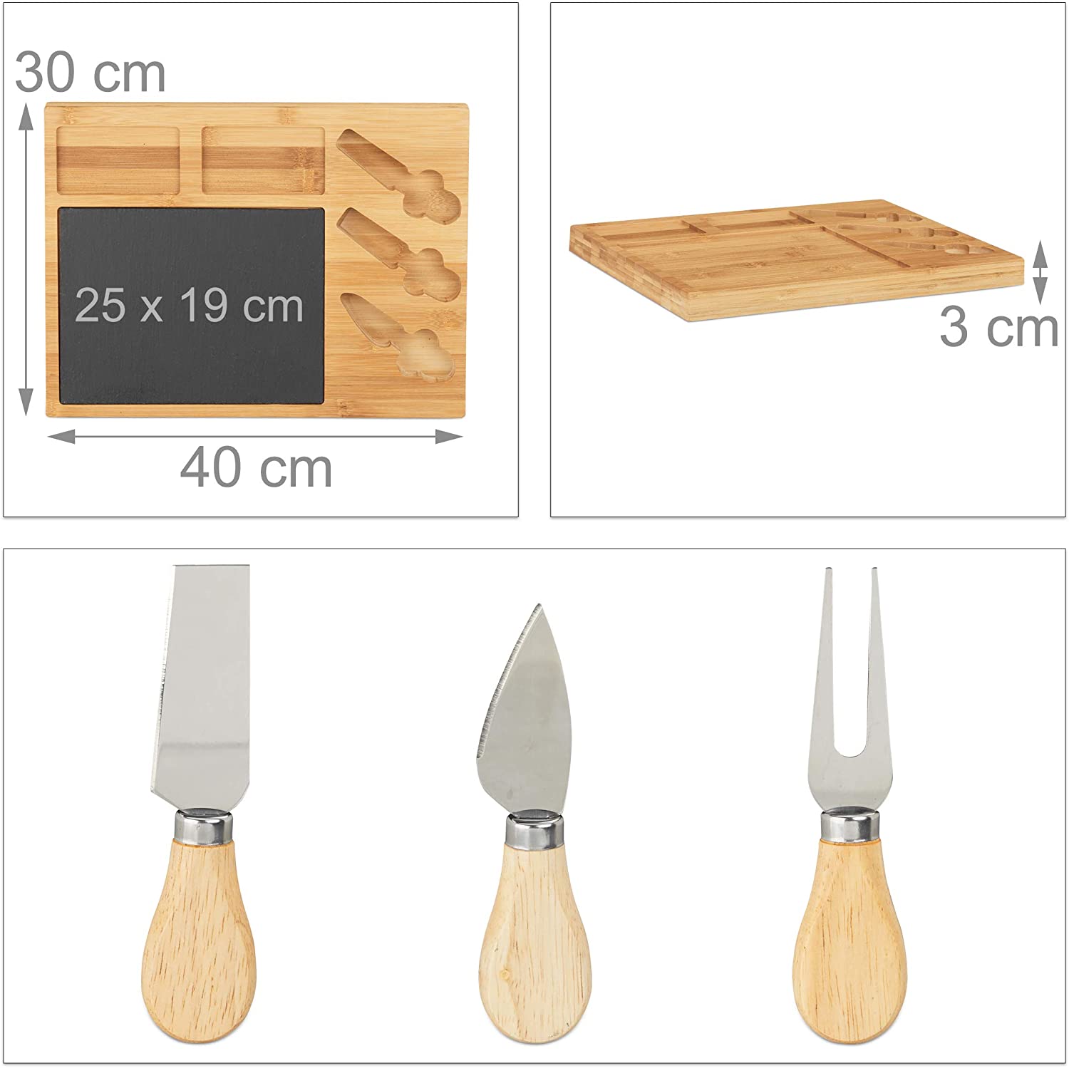 Relaxdays Σανίδα Κοπής Τυριού - Natural - 4052025222345