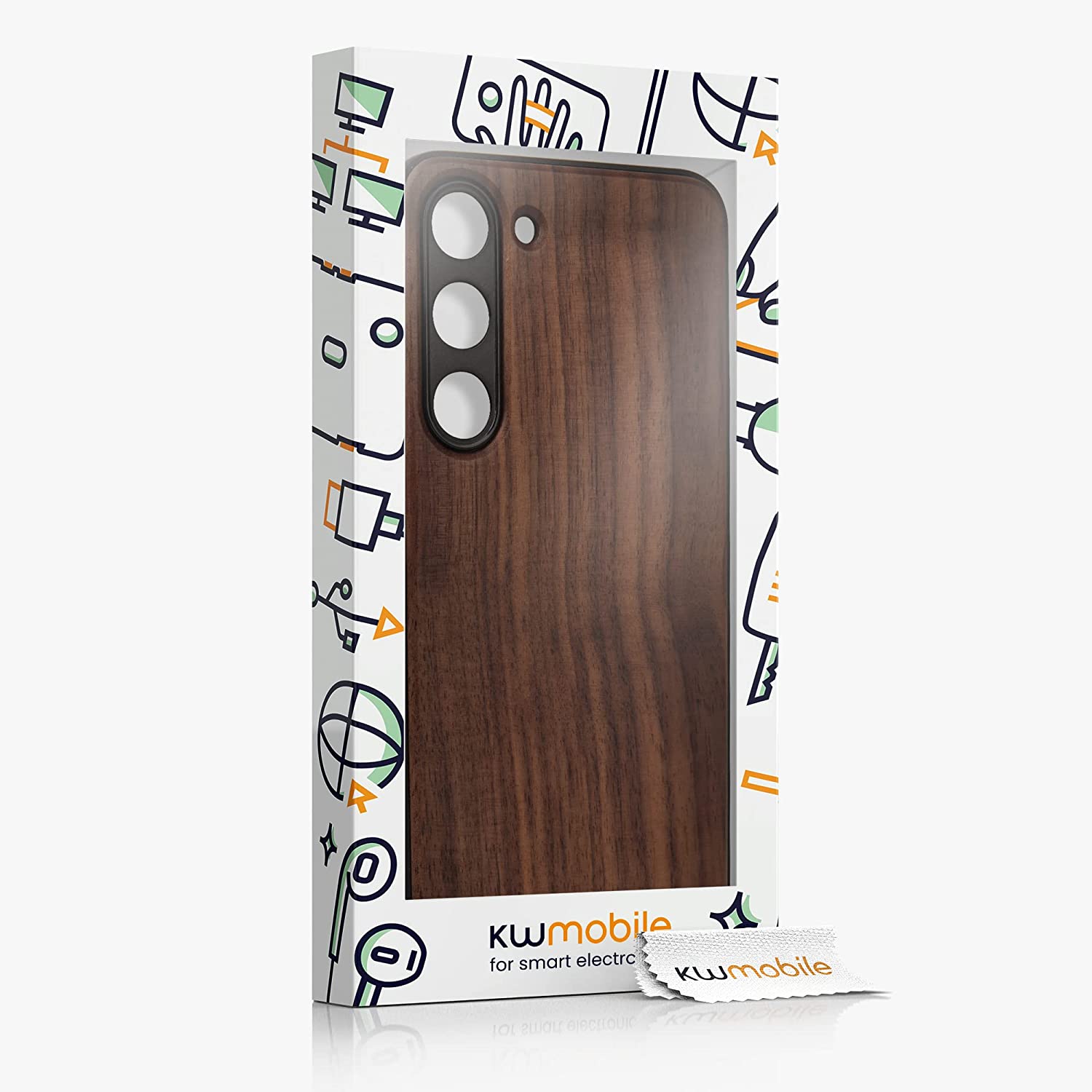 KW Samsung Galaxy S23 Θήκη από Φυσικό Ξύλο - Dark Brown - 60294.18