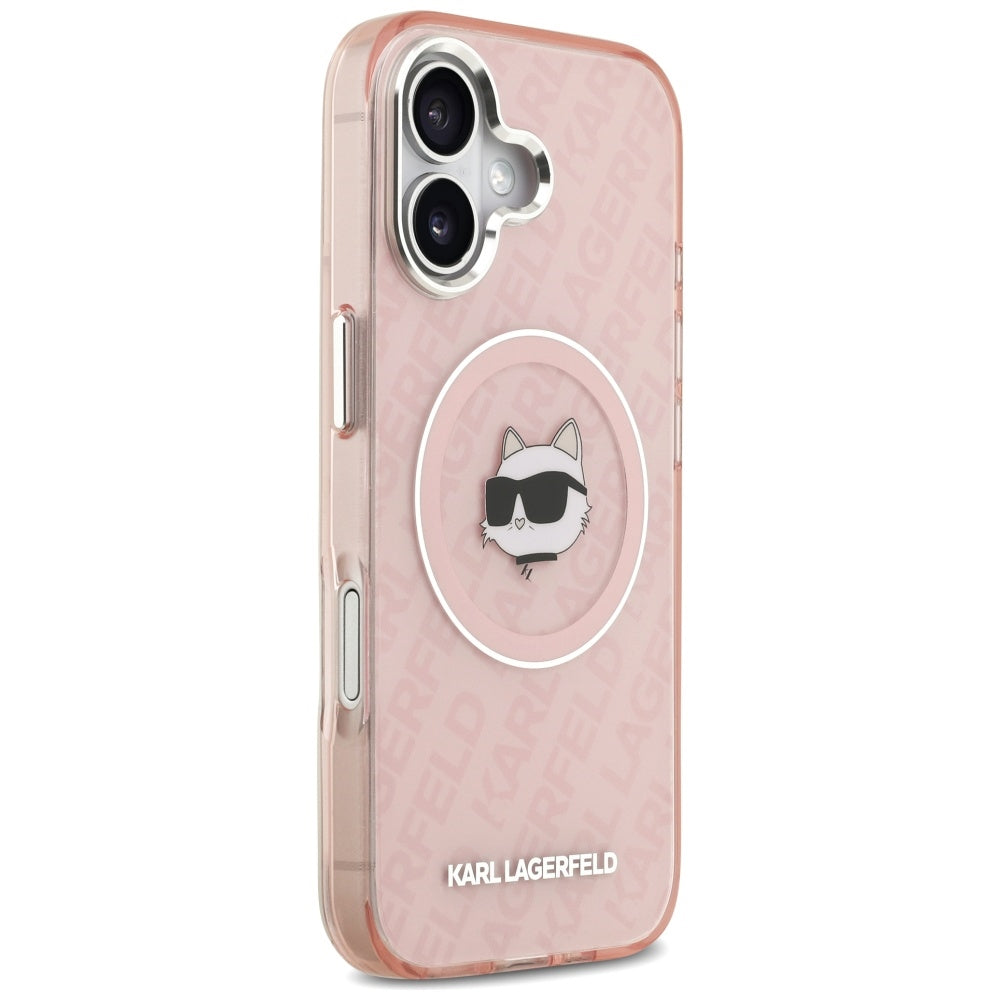 Karl Lagerfeld iPhone 17 - IML Choupette Head Logo MagSafe - Σκληρή Θήκη με Πλαίσιο Σιλικόνης - Pink - KLHMP17SHMKBCHOP