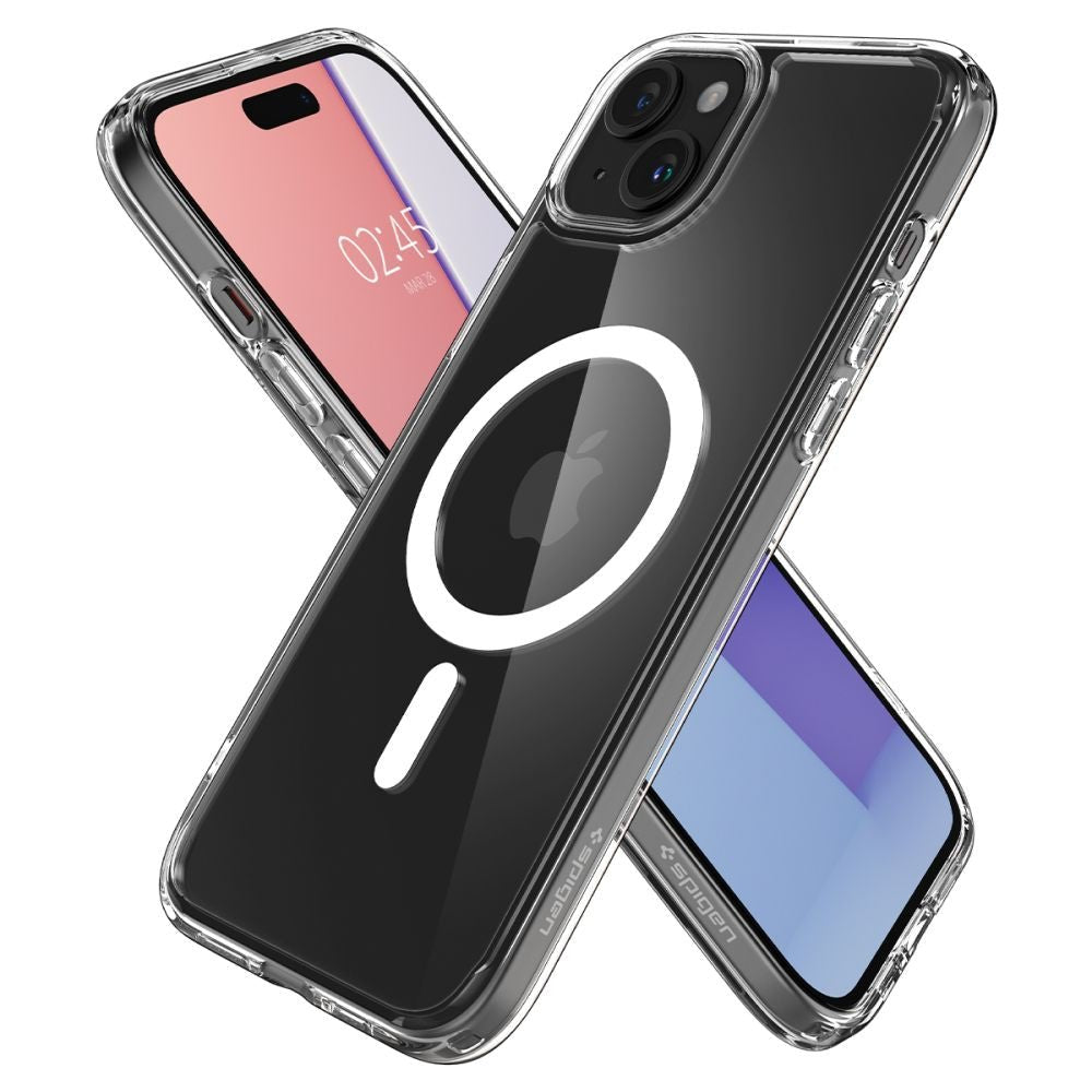 Spigen iPhone 15 Ultra Hybrid Mag Σκληρή Θήκη με Πλαίσιο Σιλικόνης Και MagSafe - White