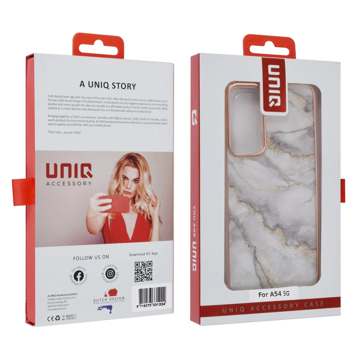 Tuniq Samsung Galaxy A54 5G - Σκληρή Θήκη με Πλαίσιο Σιλικόνης - Σχέδιο Μάρμαρο - Γκρί