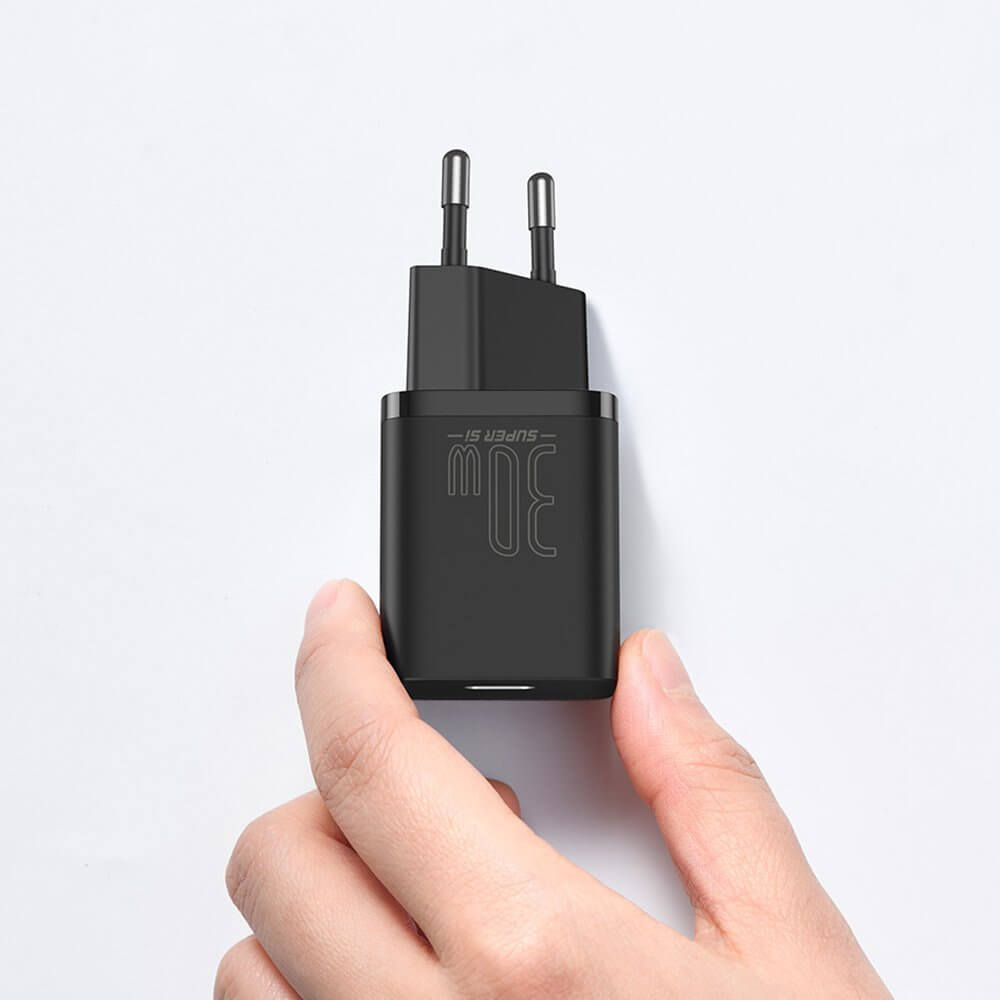 Baseus Super Si 1C PD 30W Οικιακός Φορτιστής με Θύρα Type-C - Black - CCSUP-J01