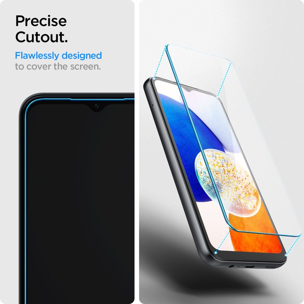 Spigen Samsung Galaxy A14 5G GLAS.tR Slim 0.2mm 2.5D Tempered Glass Αντιχαρακτικό Γυαλί Οθόνης 9H - 2 Τεμάχια - Clear - AGL05971