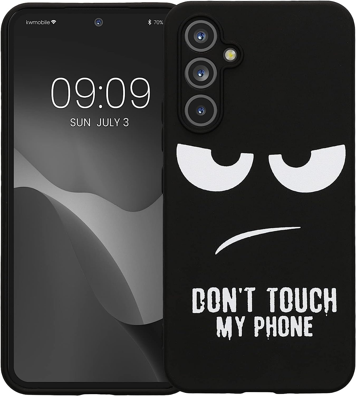 KW Samsung Galaxy A54 5G Θήκη Σιλικόνης Design Don't Touch My Phone - Black / White - 61246.01