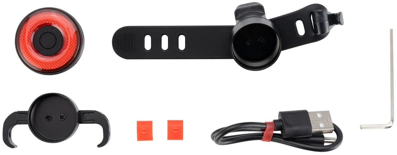 RockBros Q5 Επαναφορτιζόμενο Πίσω Κόκκινο Φως Ποδηλάτου με Αισθητήρα Φρένων - Black