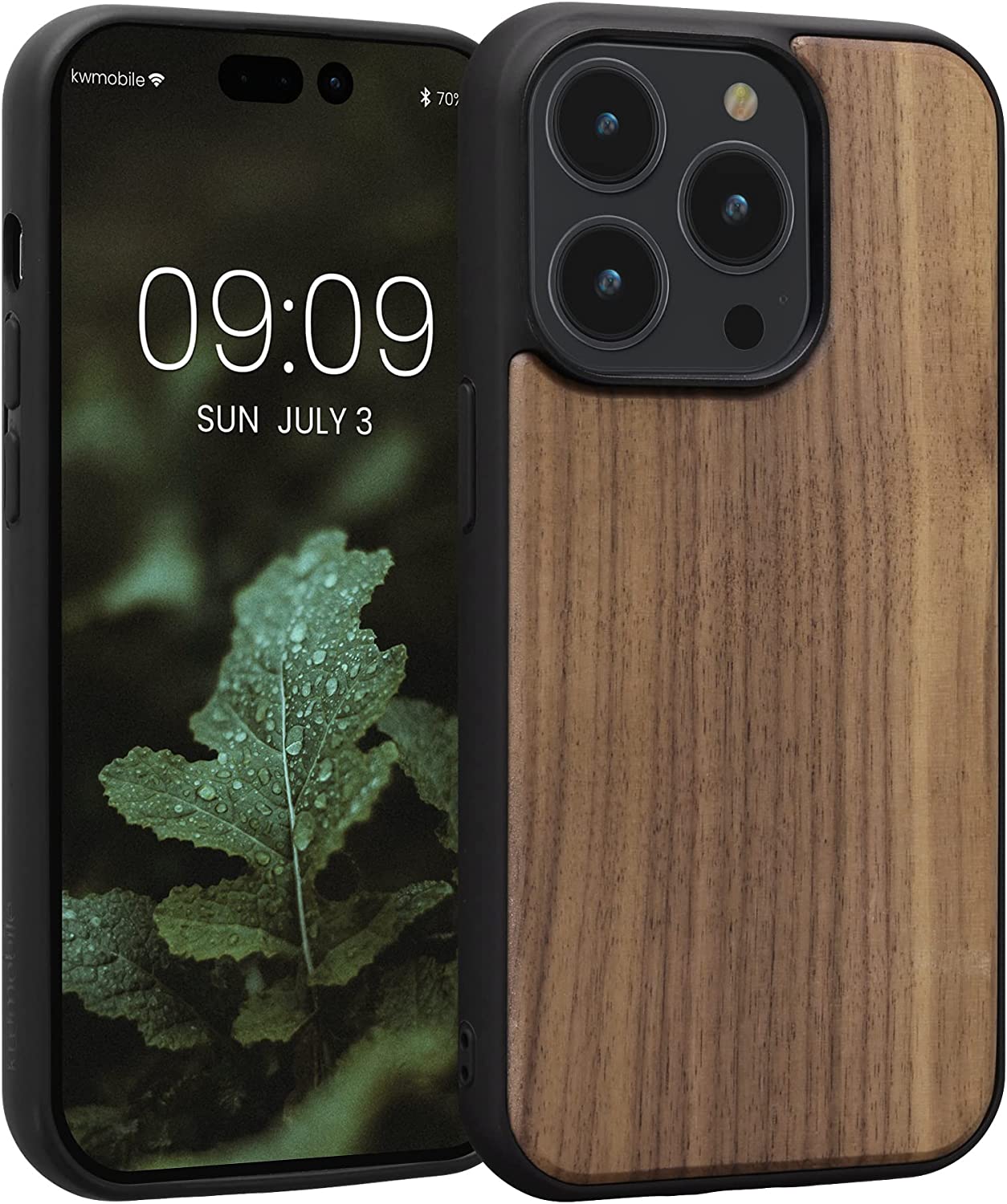 KW iPhone 14 Pro Θήκη από Φυσικό Ξύλο - Dark Brown - 59122.18