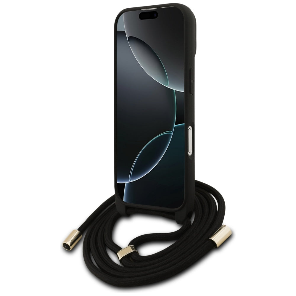 Guess iPhone 17 - 4G Big Logo Cord Stap Crossbody - Θήκη με Επένδυση Συνθετικού Δέρματος και Λουράκι - Brown - GUHCP17SP4GMGCRW