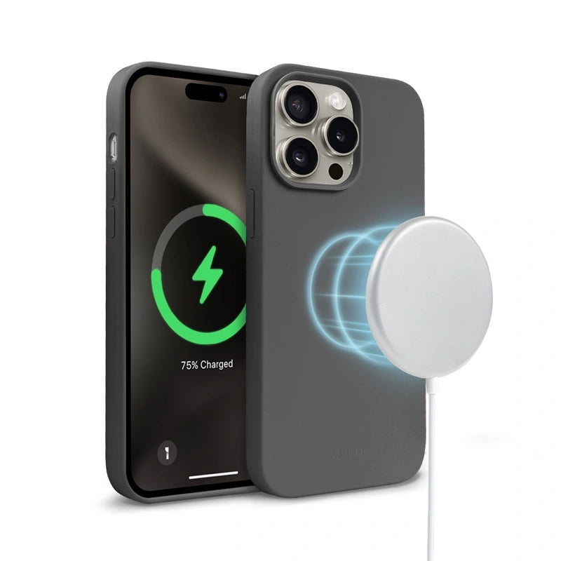 Crong iPhone 15 Pro Max Color Cover Magnetic - Θήκη Σιλικόνης με MagSafe - Titanium
