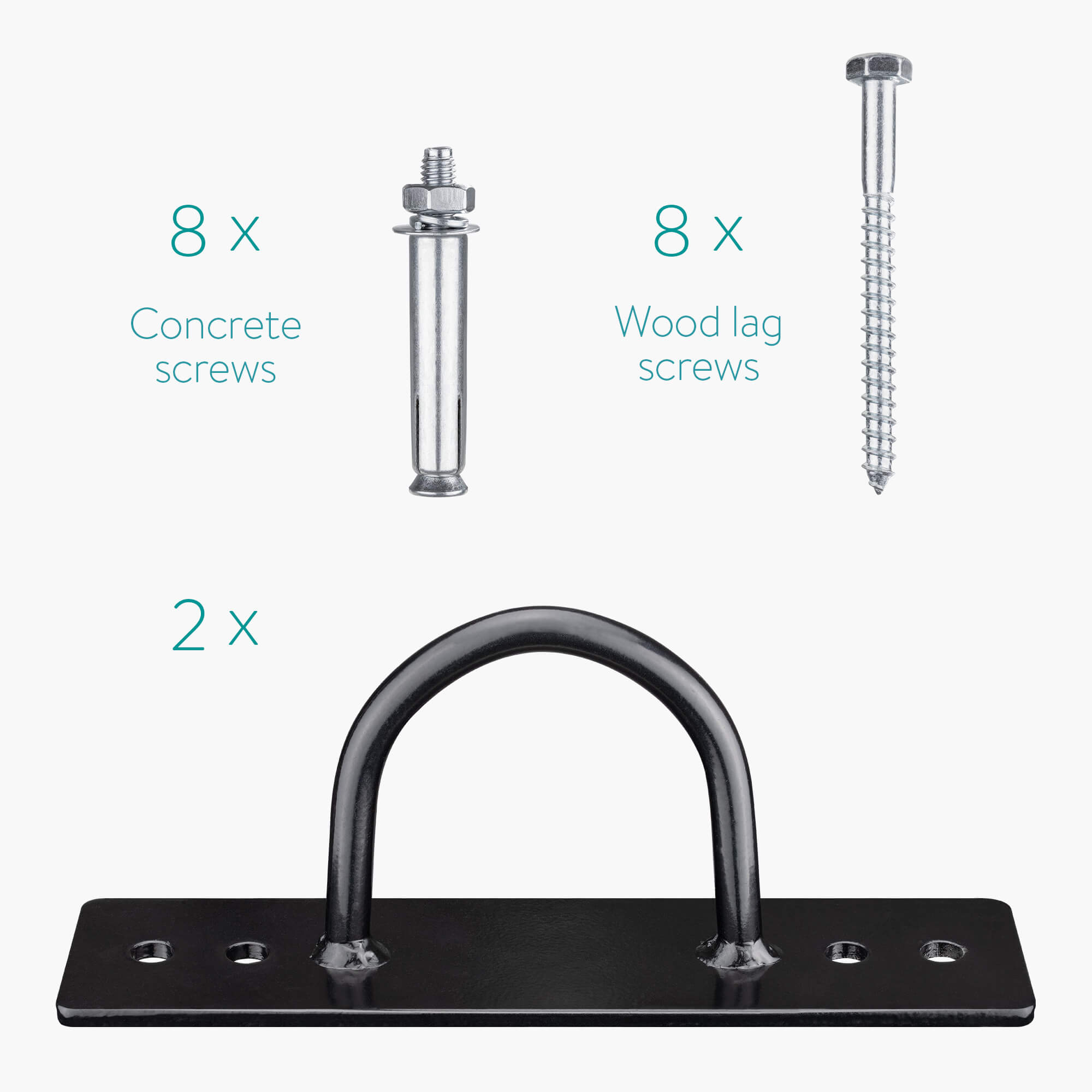 Navaris Σετ με 2 Ατσάλινες Βάσεις για Αθλητική Άσκηση - Black - 53566.01