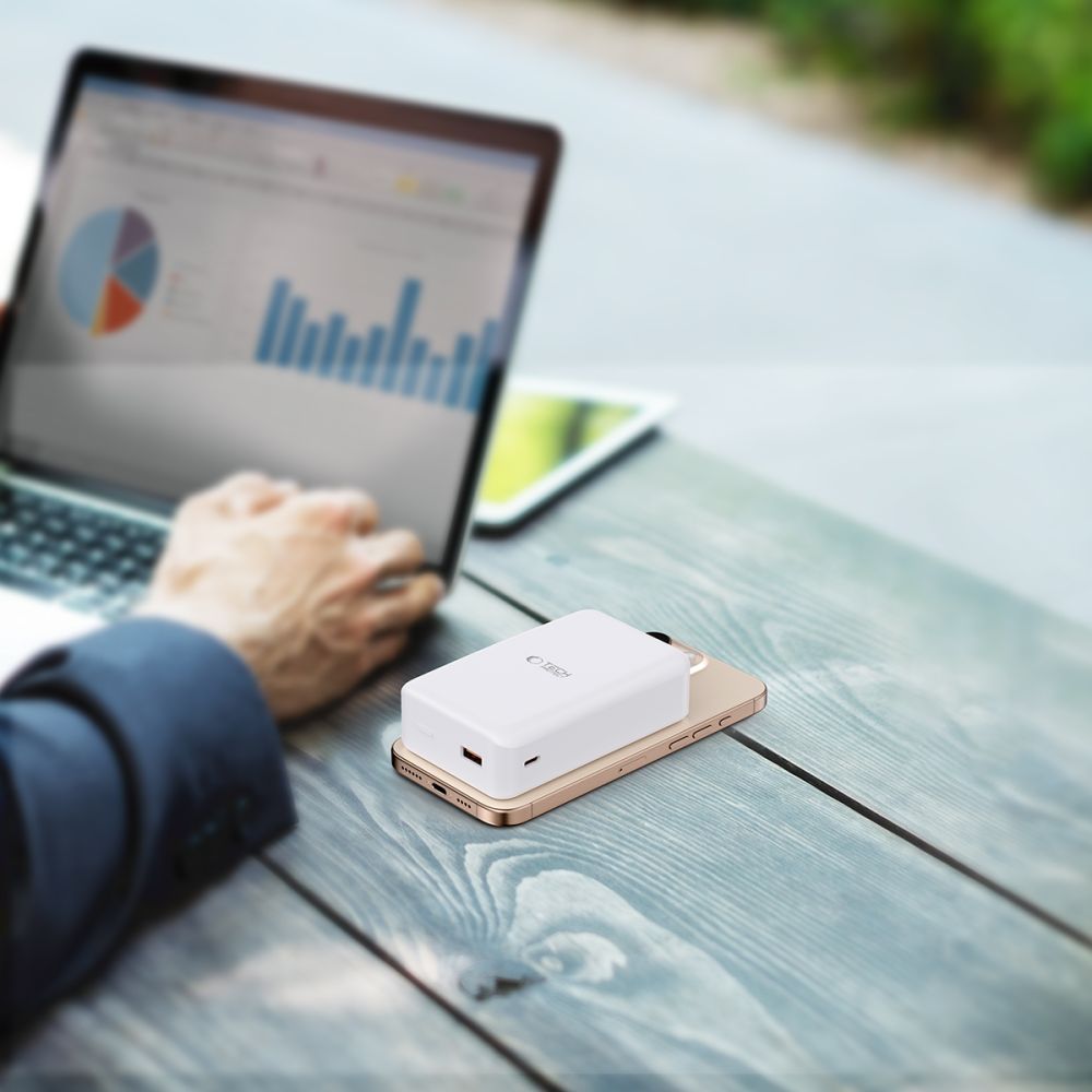 Tech-Protect PB12 Lifemag MagSafe PowerBank Μαγνητικό PowerBank Κινητού 20000 mAh - White