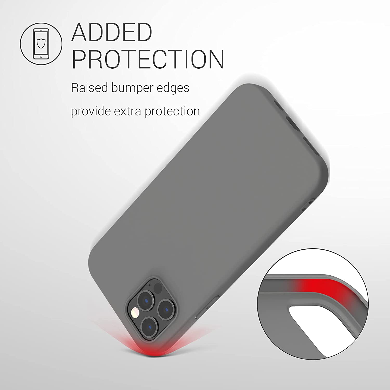 KW iPhone 12 Pro Max Θήκη Σιλικόνης TPU - Titanium Grey - 53940.155