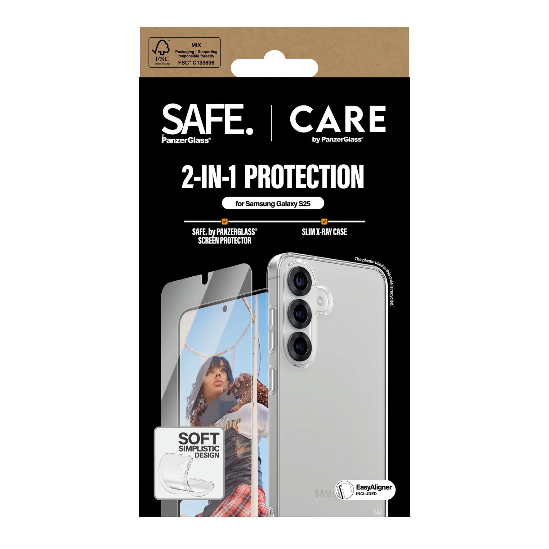 Care by PanzerGlass Samsung Galaxy S25 - Fashion 2in1 Σετ με 1 Αντιχαρακτικό Γυαλί Οθόνης και 1 Θήκη Σιλικόνης - Clear