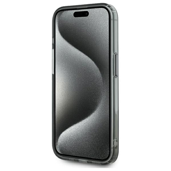 Karl Lagerfeld iPhone 15 Pro Max - IML Metal Karl and Choupette Head - Σκληρή Θήκη με Πλαίσιο Σιλικόνης και MagSafe - Black - KLHMP15XHLSKCK