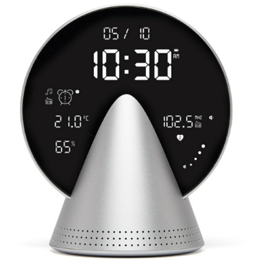 Lexon Ξυπνητήρι με Ραδιόφωνο & Bluetooth Ηχείο - Conic Clock - Aluminium
