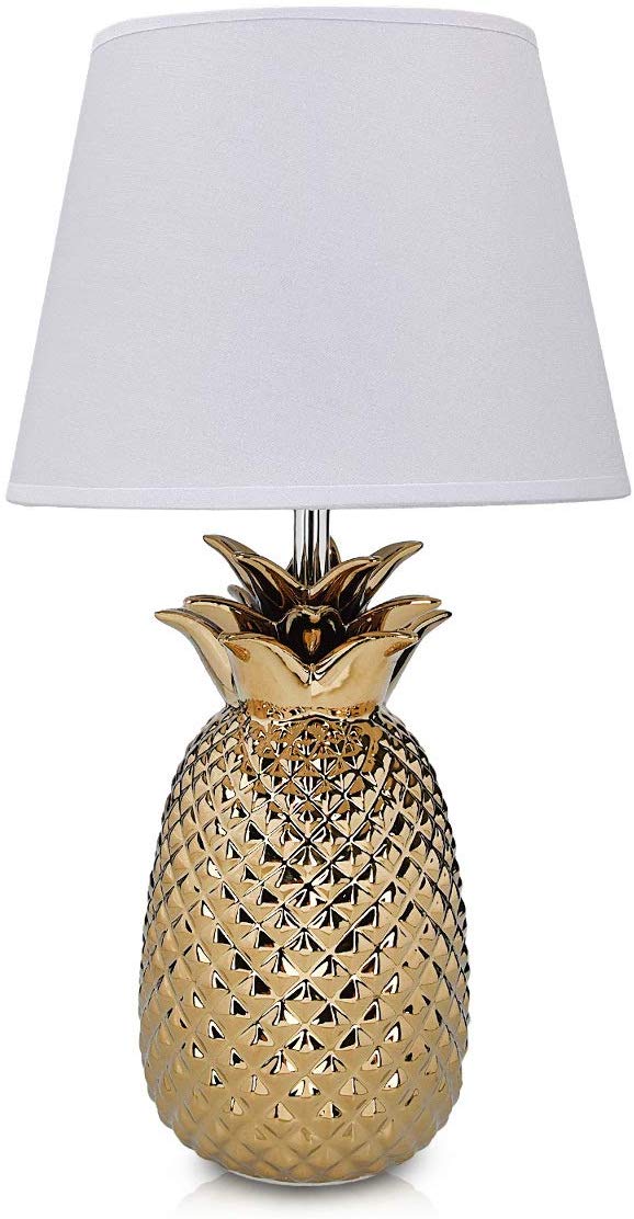 Navaris Table Lamp Επιτραπέζιο Φωτιστικό Design Pineapple - 40cm - Gold / White - 49151.66.02