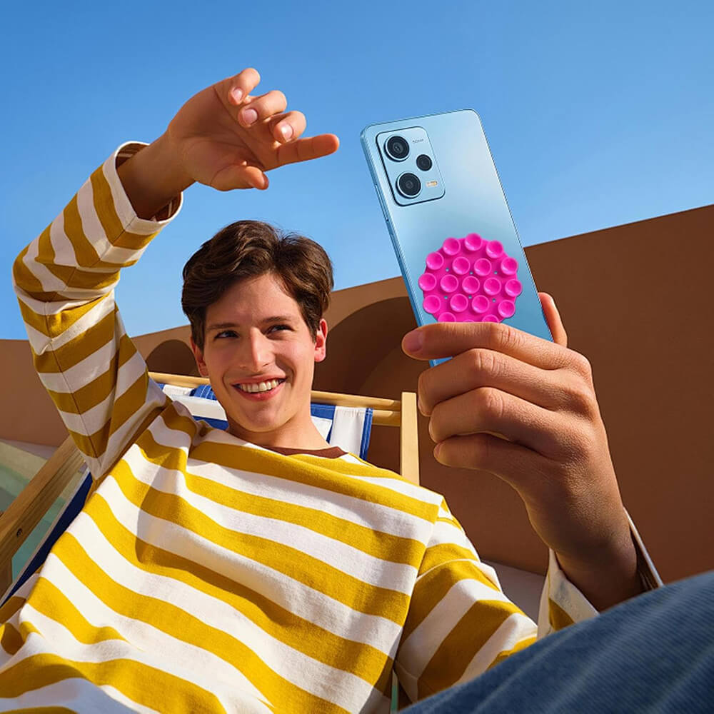 Techsuit Phone Holder Αξεσουάρ Στερέωσης Κινητού με Ενσωματωμένες Βεντούζες - Round Shape - Pink