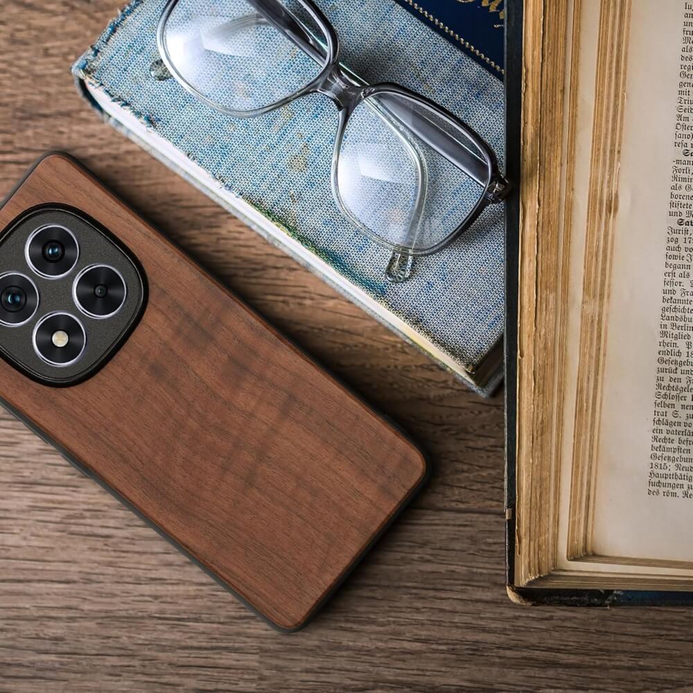 KW Xiaomi Redmi Note 14 Pro+ 5G Θήκη από Φυσικό Ξύλο - Dark Brown