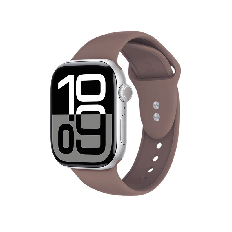 Crong Λουράκι Apple Watch 2/3/4/5/6/7/8/9/10/11 - SE (1/2/3) - 38/40/41/42mm Σιλικόνης - Liquid Strap - Brown