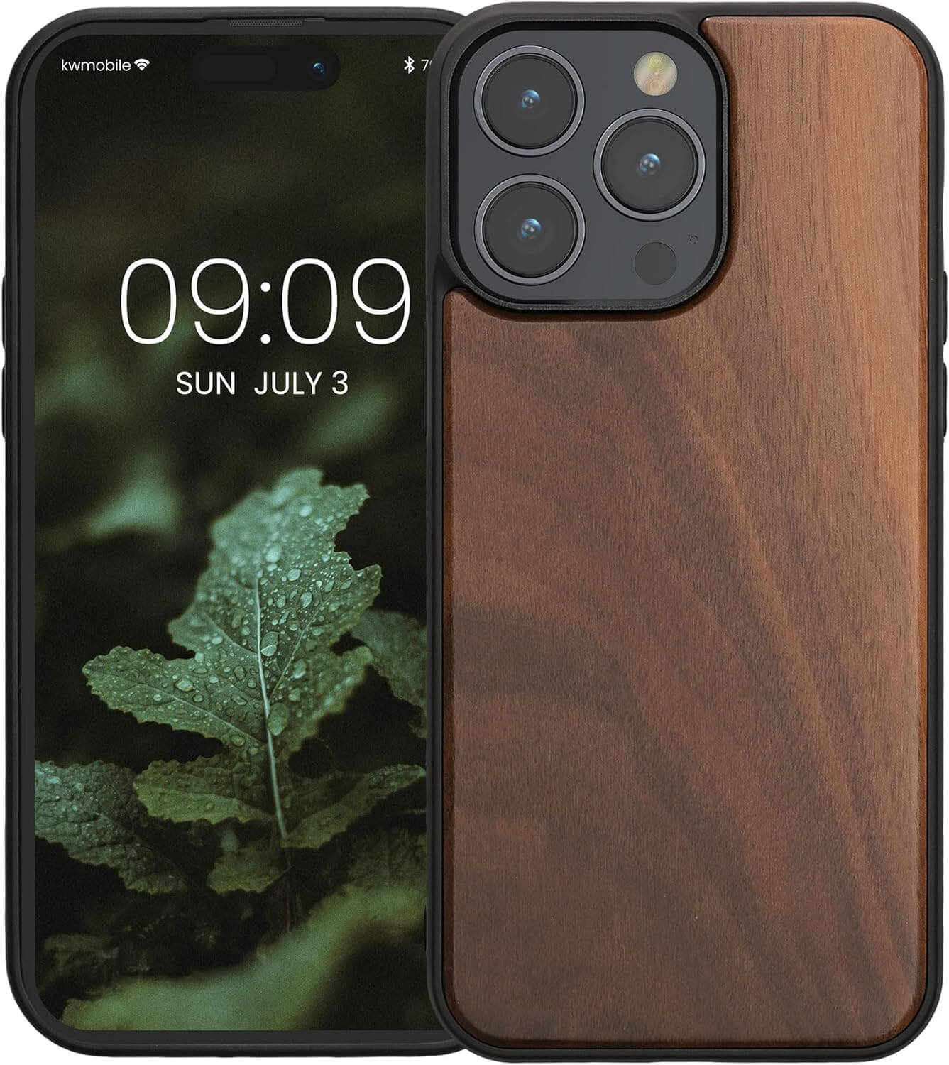 KW iPhone 15 Pro Max Θήκη από Φυσικό Ξύλο - Dark Brown - 62010.18