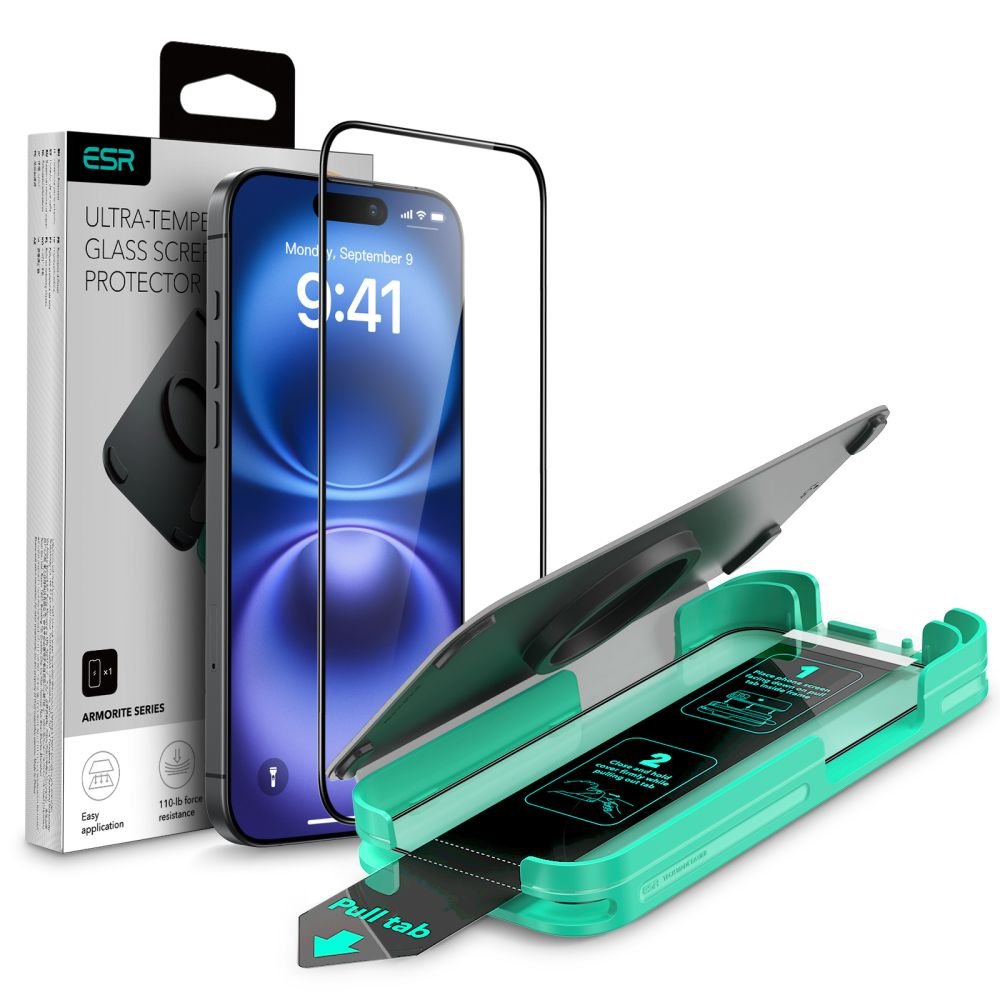 ESR iPhone 16 Armorite 2.5D 9H Full Screen Tempered Glass Αντιχαρακτικό Γυαλί Οθόνης - Black