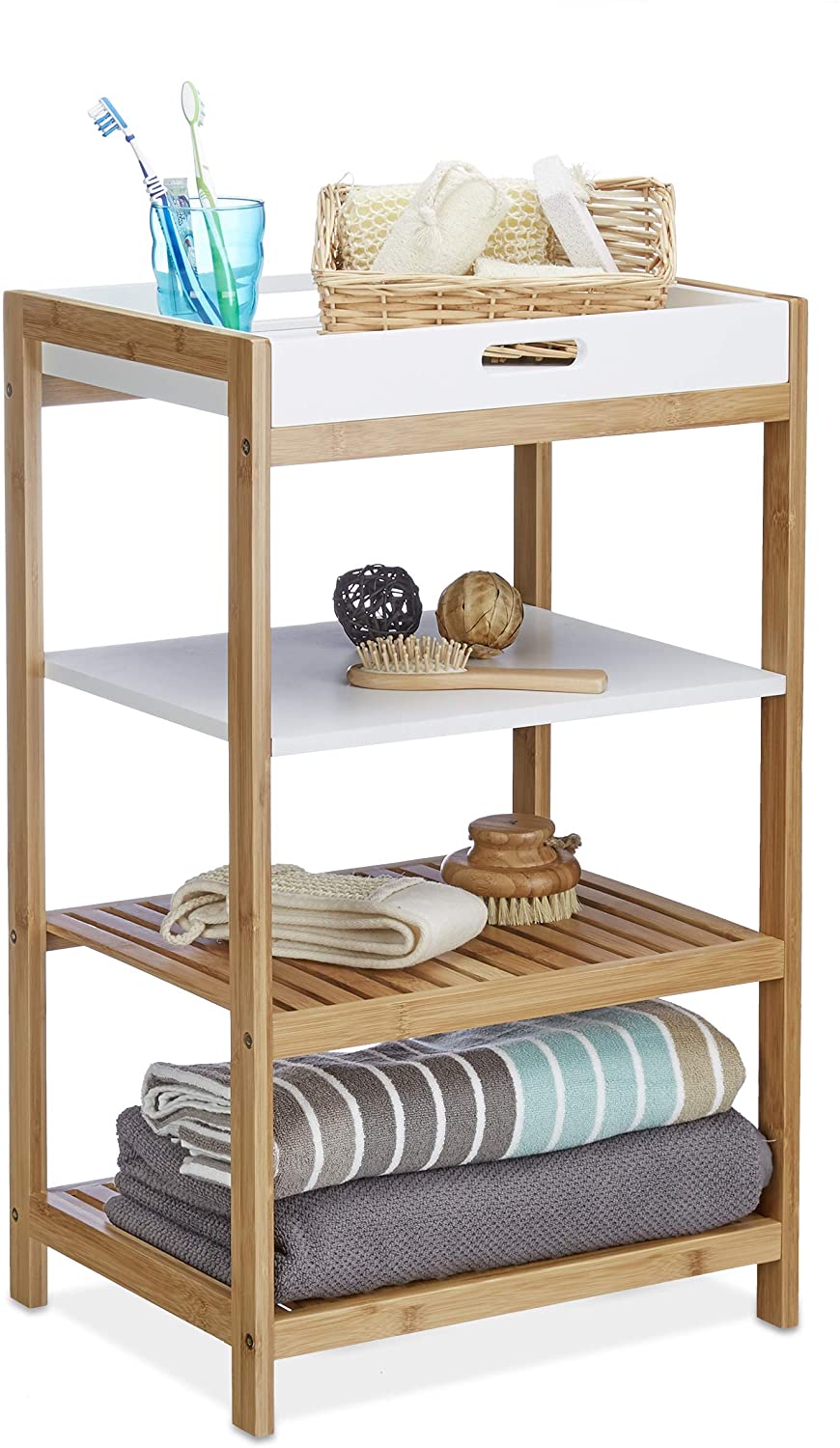 Relaxdays Ράφι Κουζίνας / Μπάνιου - Natural - 4052025202750