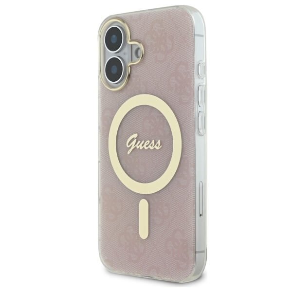 Guess iPhone 16 Plus - IML 4G MagSafe - Σκληρή Θήκη με Πλαίσιο Σιλικόνης - Pink - GUHMP16MH4STP