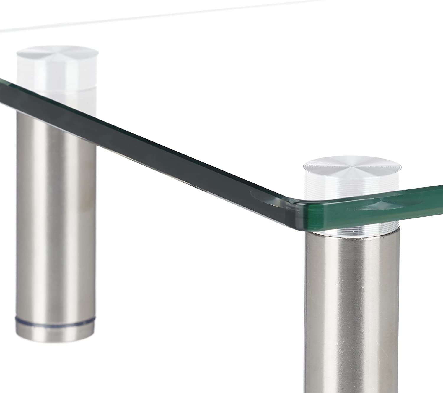 Relaxdays Γυάλινη Βάση Στήριξης Οθόνης Τηλεόρασης / Laptop με Ρυθμιζόμενο Ύψος - Clear - 4052025921330