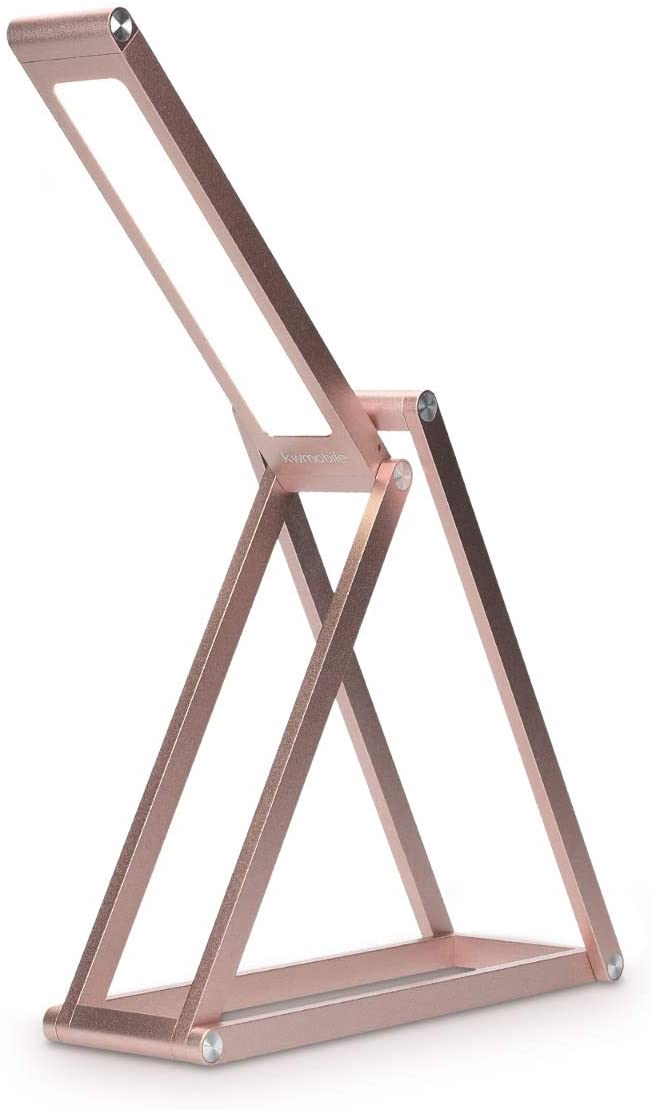 KW LED Folding Desk Lamp Επαναφορτιζόμενο Αναδιπλούμενο Μεταλλικό Φωτιστικό με καλώδιο Micro USB - Rose Gold - 40590.81