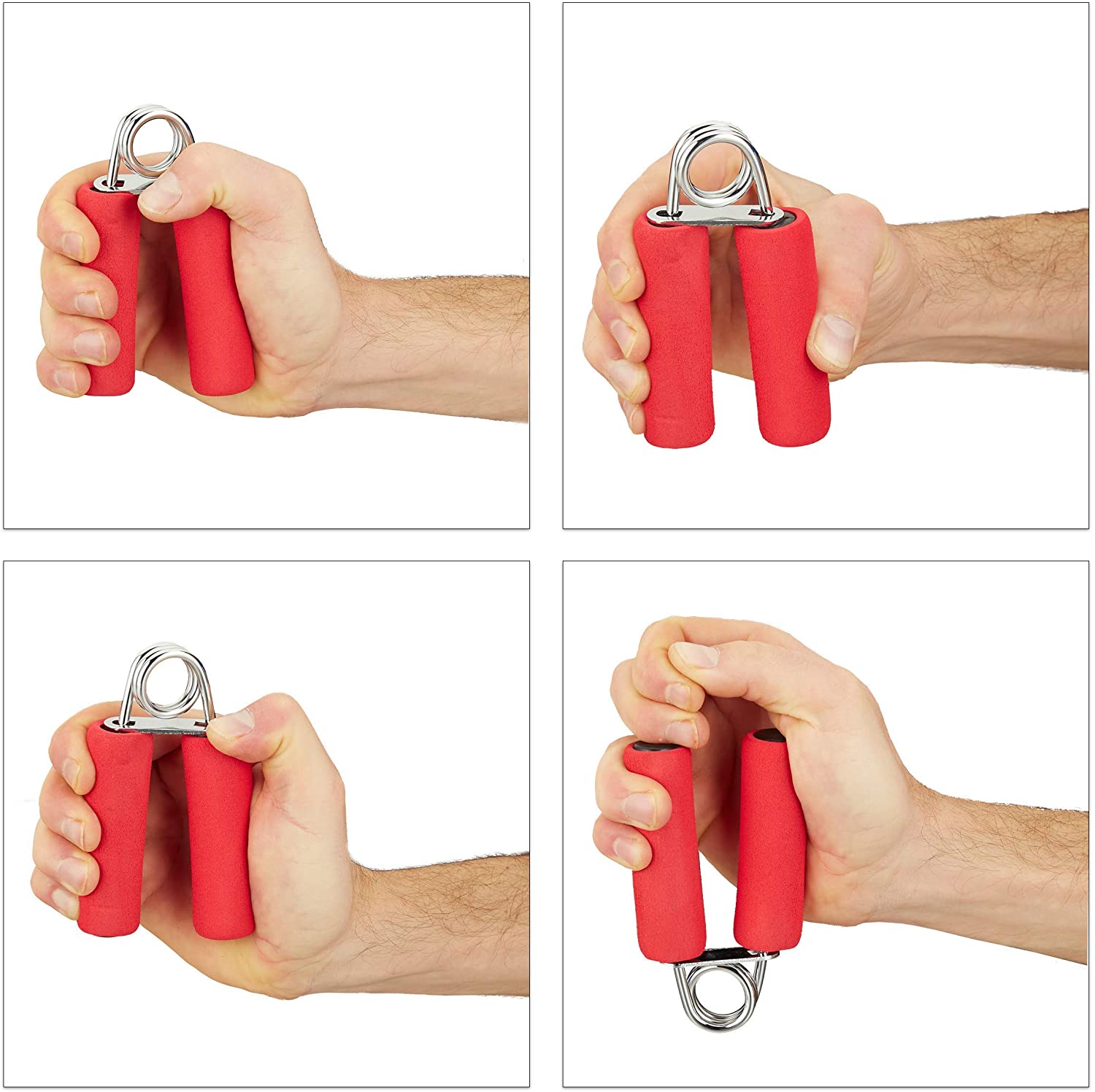 Relaxdays Σετ με 2 Λαβές Ενδυνάμωσης Χειρός - Red - 4052025920630