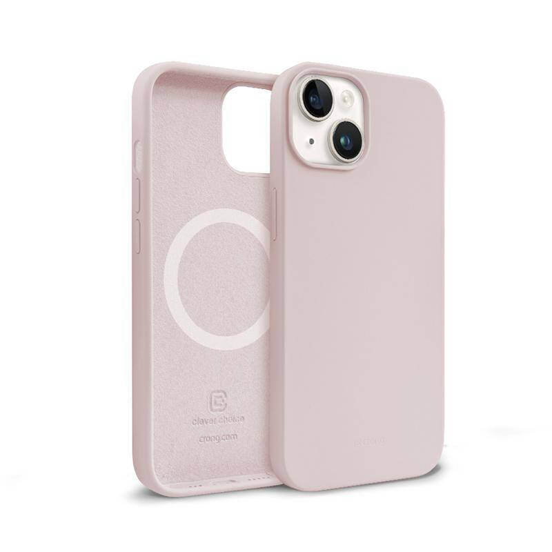 Crong iPhone 13 / iPhone 14 Color Cover Magnetic - Θήκη Σιλικόνης με MagSafe - Sand Pink