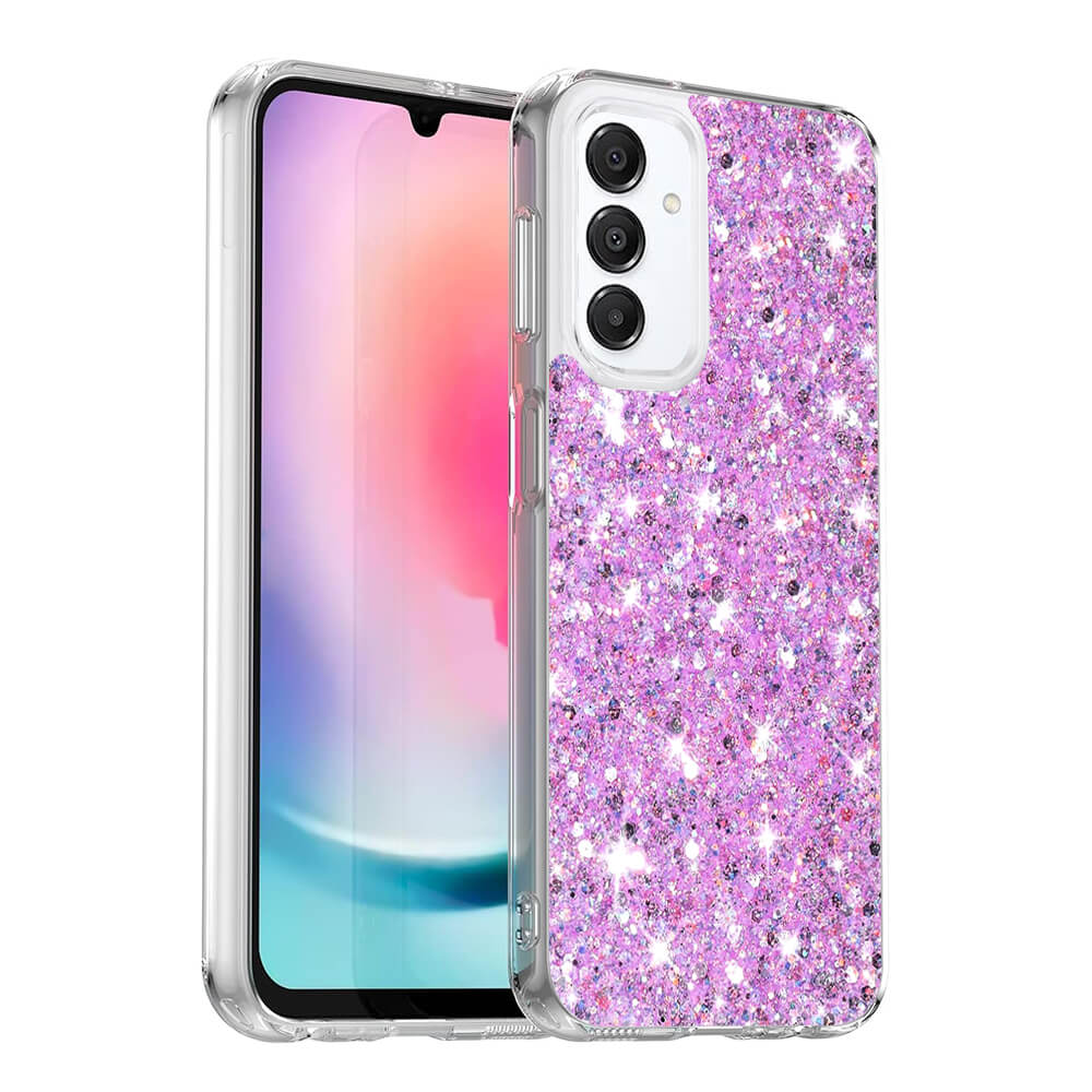 Techsuit Samsung Galaxy A16 4G / A16 5G - Sparkly Glitter - Σκληρή Θήκη με Πλαίσιο Σιλικόνης - Magenta