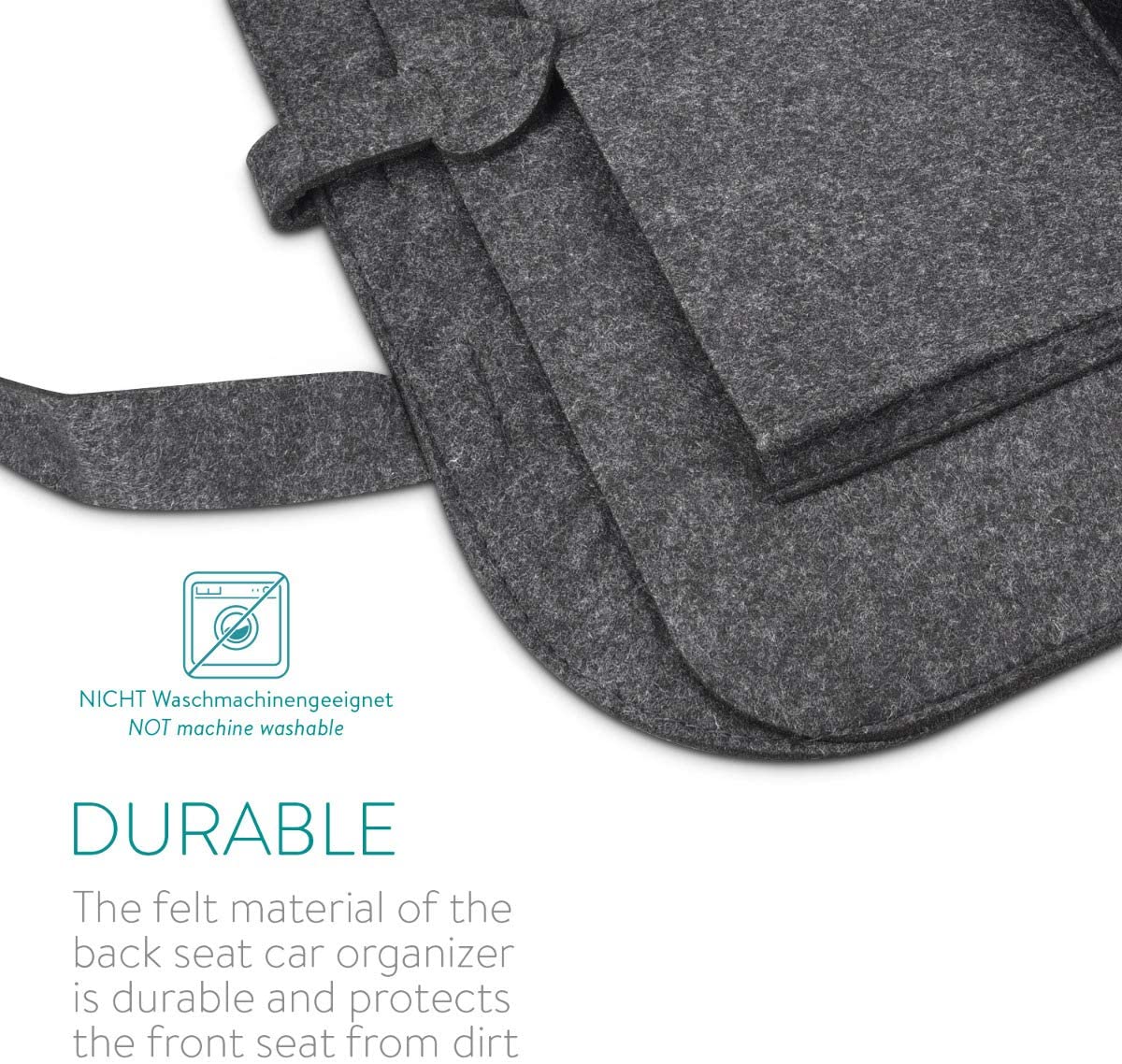 Navaris Τσάντα Οργάνωσης και Αποθήκευσης για το Πίσω Κάθισμα του Αυτοκινήτου - Dark Grey - 46983.01