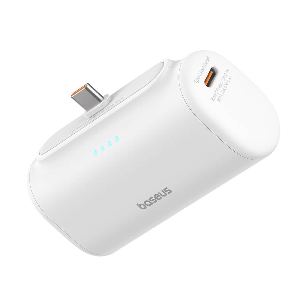 Baseus Compact Series Type-C - PowerBank 5000mAh 20W με Καλώδιο Type-C to Type-C - White - P10068306213-00