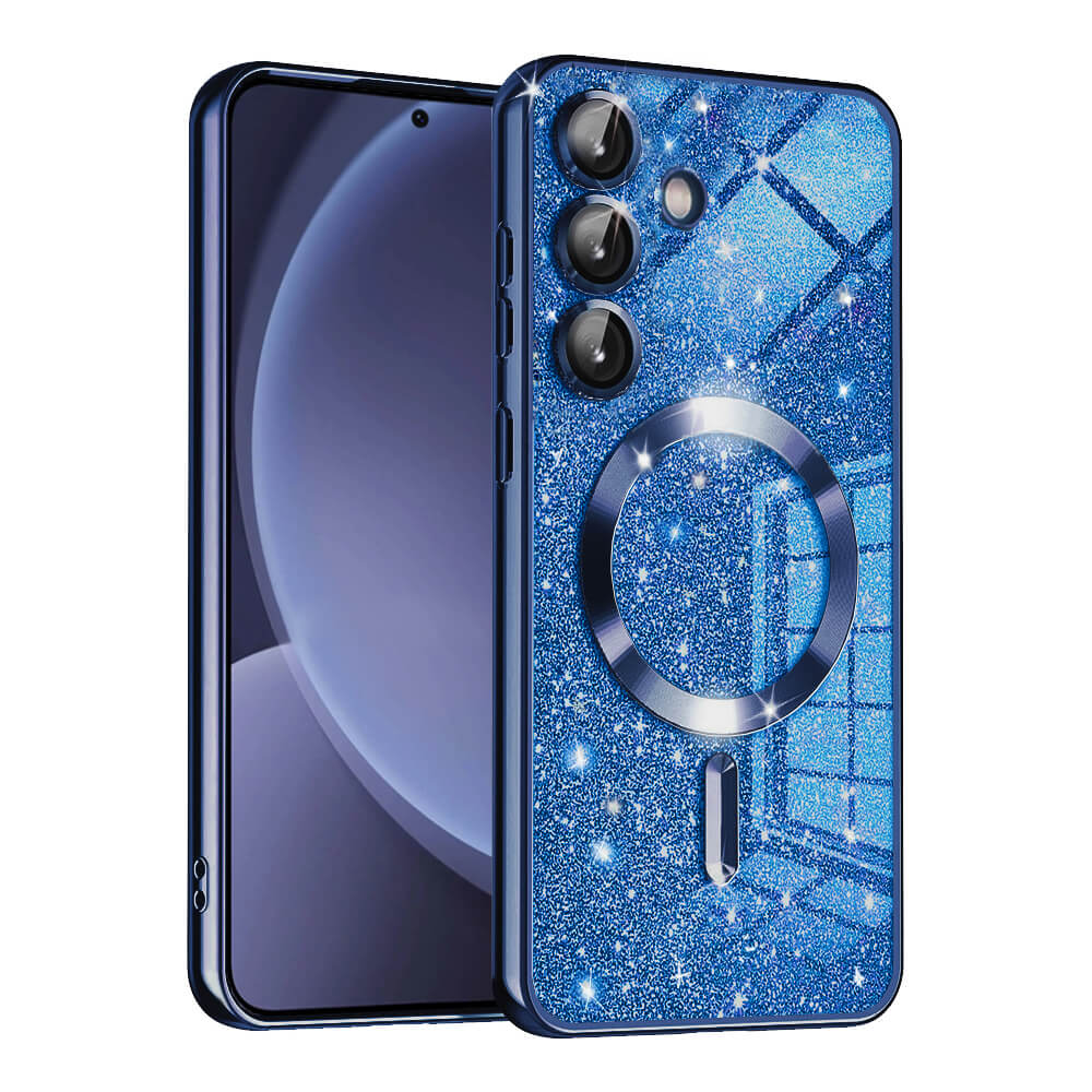 Techsuit Samsung Galaxy S25 - Luxury Glitter MagSafe - Θήκη Σιλικόνης - Deep Blue