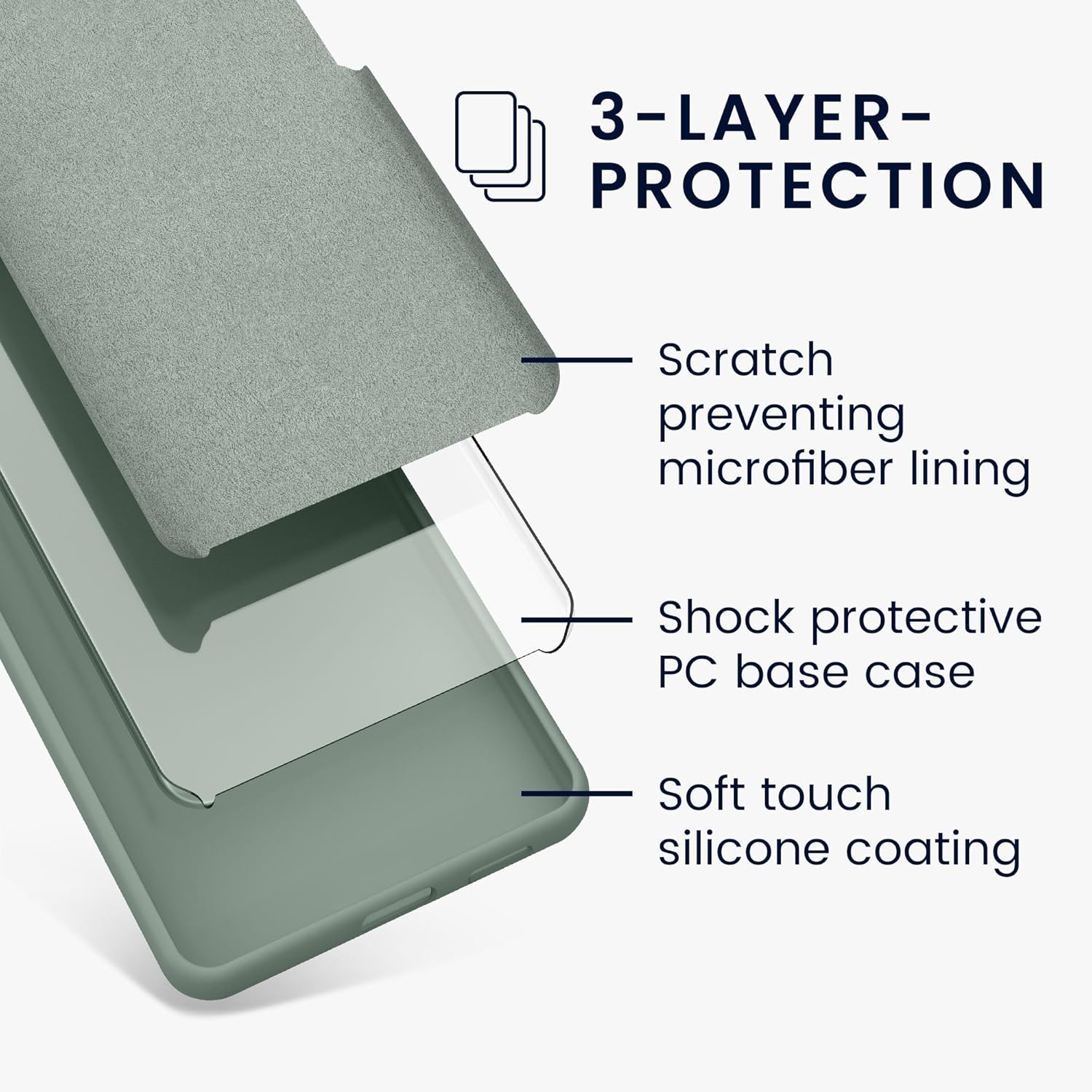 KW iPhone 15 Pro Θήκη Σιλικόνης Rubberized TPU - Rainwashed Green