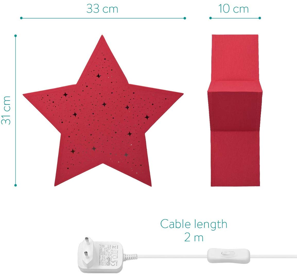 Navaris LED Light Star Φωτιστικό Αστέρι με LED - Red - 49033.09